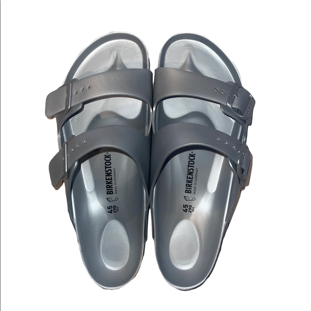 ⭐️BIRKENSTOCKS⭐️ Size 45 silver waterproof Birkenstocks *never worn*